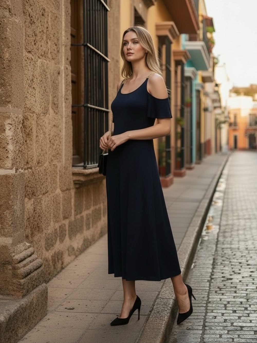Michael Kors Cold Shoulder Matte Jersey Midi Dress NWT